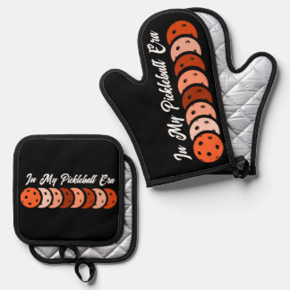 In My Pickleball Era – Orange Vibes Design Oven Mitt & Pot Holder Set
