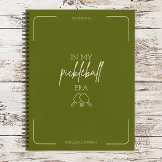 In My Pickleball Era Pickle Paddle Vintage Design Notebook