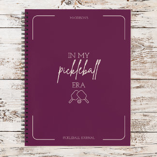 In My Pickleball Era Pickle Paddle Vintage Design Notebook