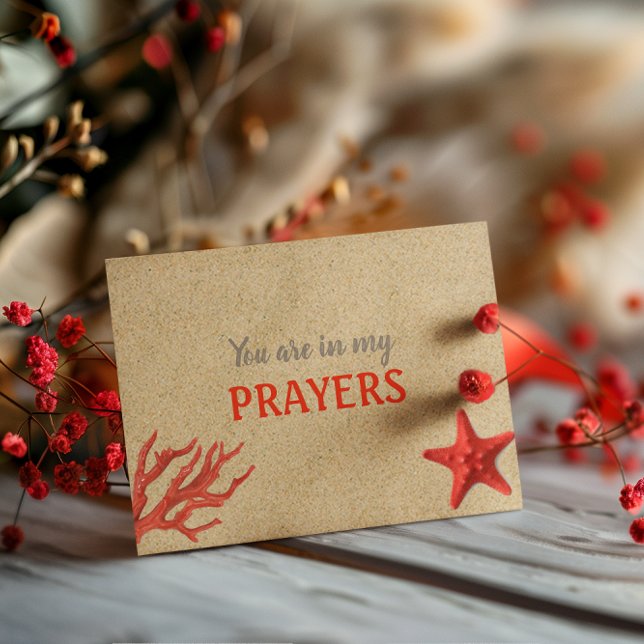 In My Prayers Sand and Coral Encouragement Card (Creator Uploaded)