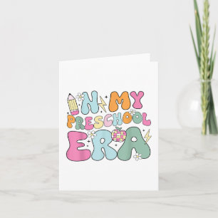 In My Preschool Era Cute Groovy Back To School Tea Card