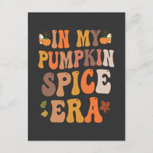 In My Pumpkin Spice Era Funny Groovy Fall Gift Postcard