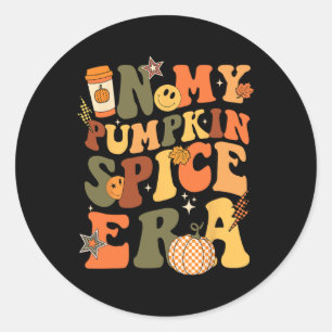 In My Pumpkin Spice Era Retro Autumn Thanksgiving Classic Round Sticker