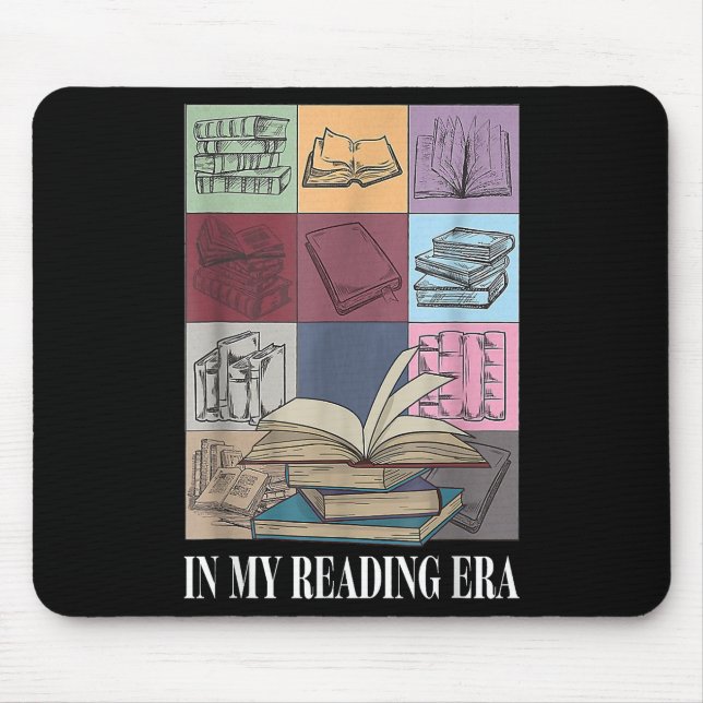 In My Reading Era Bookish Book Lover Mouse Pad (Front)