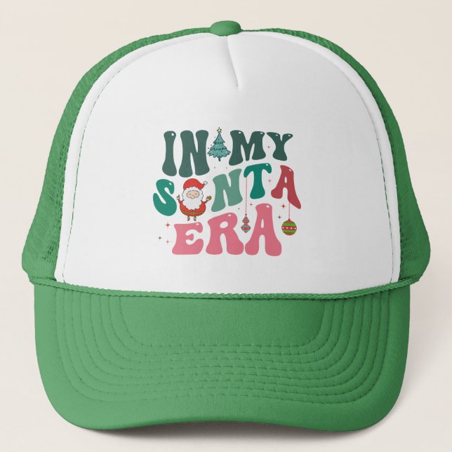 In My Santa Era - Retro Christmas Trucker Hat (Front)