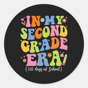 In My Second Grade Era 100 Days Of School Classic Round Sticker