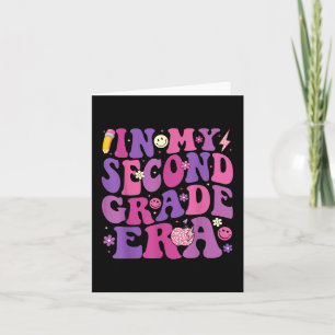 In My Second Grade Era Girl Groovy 2nd Grade Back  Card