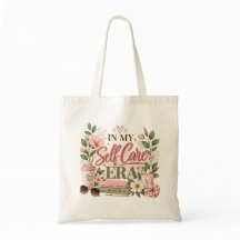 In My Self Care Era Floral Wellness Tote Bag