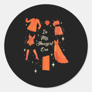 In My Showgirl Era Groovy Outfit Women Girls Classic Round Sticker
