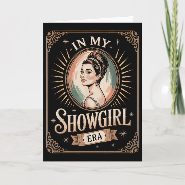 In My Showgirl Era Retro Glamourous Confidence Wom Card (Front)