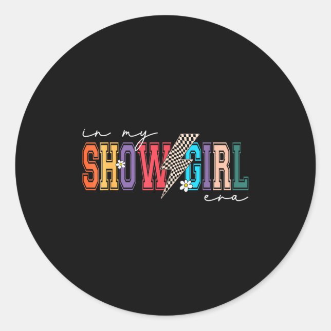 In My Showgirl Era Retro Lightning Bolt Aesthetic  Classic Round Sticker (Front)