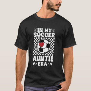 In My Soccer Auntie Era Retro Groovy Chequered Spo T-Shirt