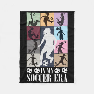 In My Soccer Era Funny Soccer Girl Player Fleece Blanket