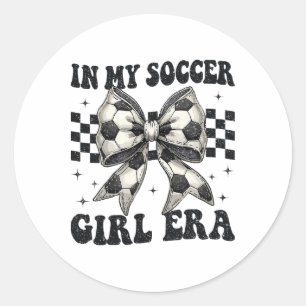 In My Soccer Girl Era Coquette Bow Soccer Girl _1 Classic Round Sticker