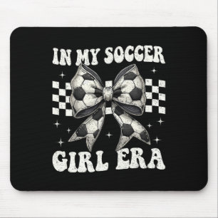 In My Soccer Girl Era Coquette Bow Soccer Girl Mouse Pad