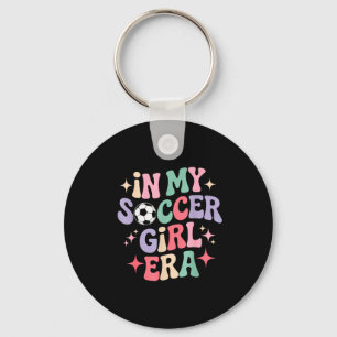 In My Soccer Girl Era Groovy Tee Football Girls Pl Key Ring