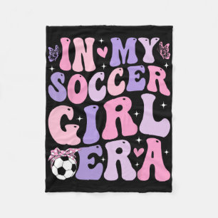 In My Soccer Girl Era Retro Groovy Soccer Girl _1  Fleece Blanket