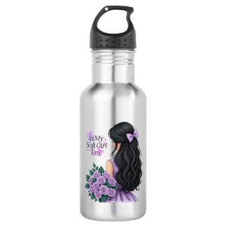 In My Soft Girl Era Lavender Purple Flowers Stainl 532 Ml Water Bottle