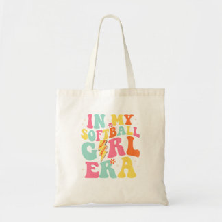 In My Softball Girl Era Retro Groovy Softball Tote Bag