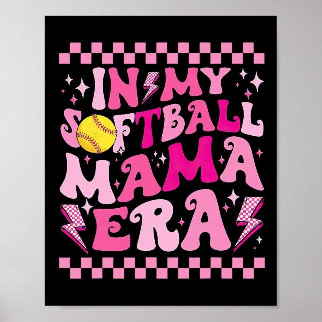 In My Softball Mama Era Funny Halloween Family Mat Poster (Front)