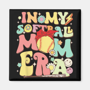 In My Softball Mum Era Funny Baseball Mum Mothers Magnet