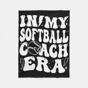 In My Softll Coach Era Funny Dad Mom Softll Coach  Fleece Blanket