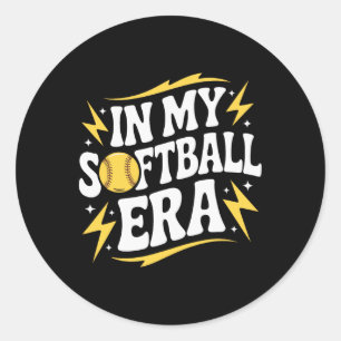 In My Softll Era Youth Fastpitch Player Softll Classic Round Sticker
