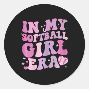 In My Softll Girl Era Funny Softll Girl Groovy Ret Classic Round Sticker