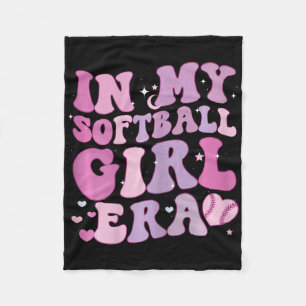 In My Softll Girl Era Funny Softll Girl Groovy Ret Fleece Blanket