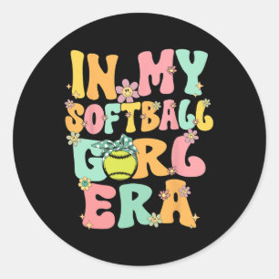 In My Softll Girl Era Retro Groovy Softll Girl Fun Classic Round Sticker