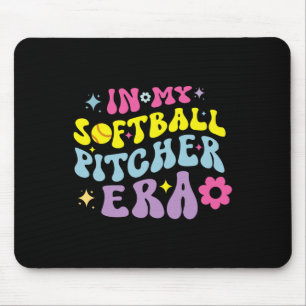 In My Softll Pitcher Era Groovy Fastpitch Girls Ga Mouse Pad