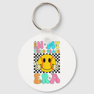 In My Softll Third Grade Era Retro Smile Face Firs Key Ring