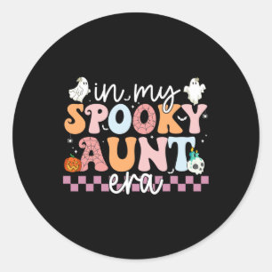 In My Spooky Aunt Era Halloween Retro Groovy Aunti Classic Round Sticker