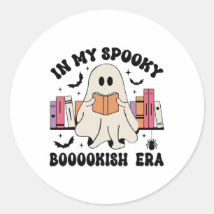In My Spooky Bookish Era Ghost Books Halloween Rea Classic Round Sticker