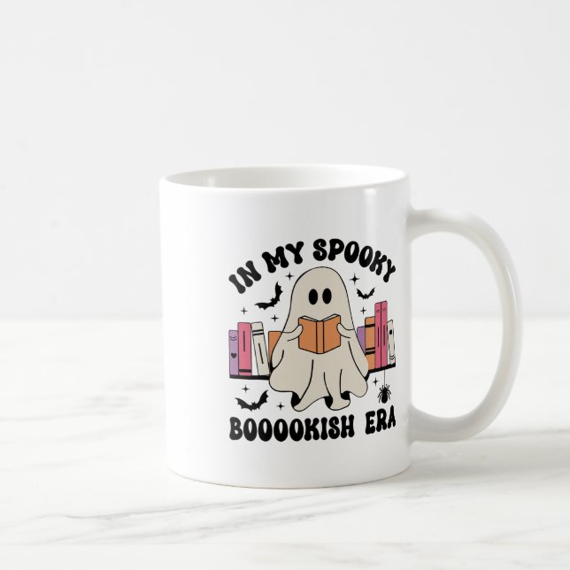 In My Spooky Bookish Era Ghost Books Halloween Rea Coffee Mug (Right)
