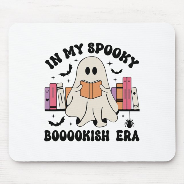 In My Spooky Bookish Era Ghost Books Halloween Rea Mouse Pad (Front)