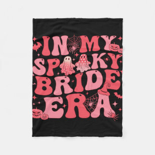 In My Spooky Bride Era Halloween Groovy Funny Ghos Fleece Blanket
