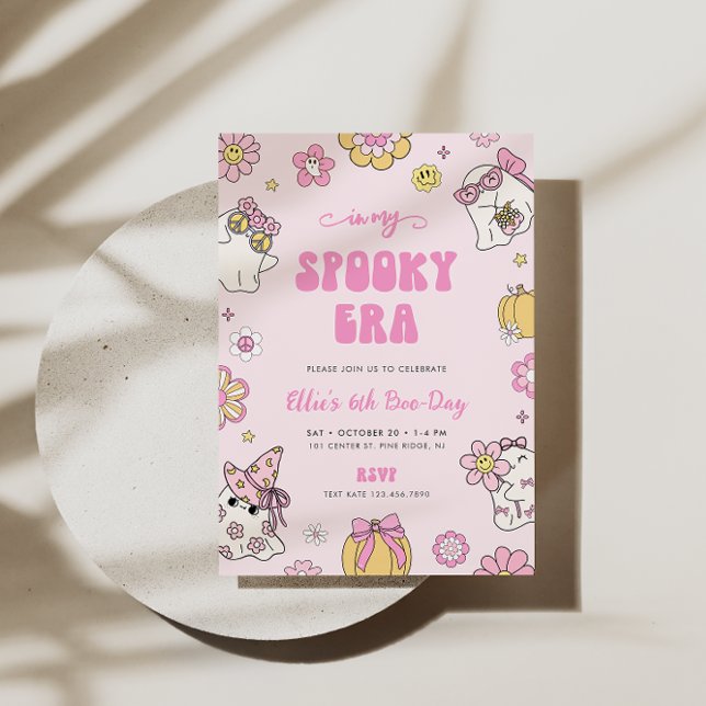 In My Spooky Era Groovy Halloween Girl Birthday Invitation (Creator Uploaded)