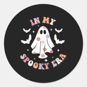 In My Spooky Era Retro Groovy Cute Ghost Spooky Ha Classic Round Sticker