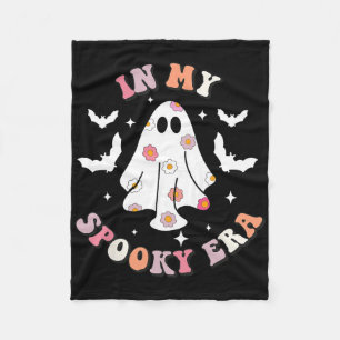 In My Spooky Era Retro Groovy Cute Ghost Spooky Ha Fleece Blanket