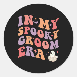 In My Spooky Groom Era Halloween Wedding Groom  Classic Round Sticker