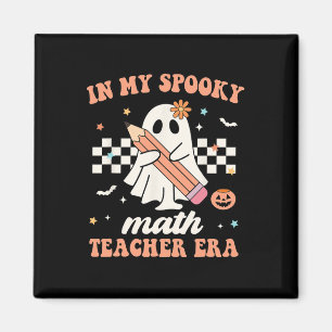 In My Spooky Math Teacher Era Groovy Retro Hallowe Magnet