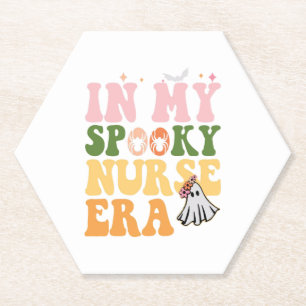 In My Spooky Nurse Era Halloween Groovy Ghost Paper Coaster