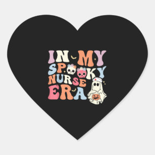 In My Spooky Nurse Era Halloween Groovy Witchy Heart Sticker