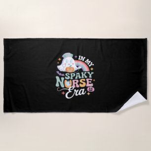 In My Spooky Nurse Era Halloween Trick Or Treat Es Beach Towel