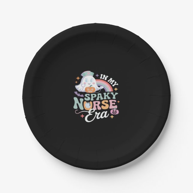 In My Spooky Nurse Era Halloween Trick Or Treat Es Paper Plate (Front)