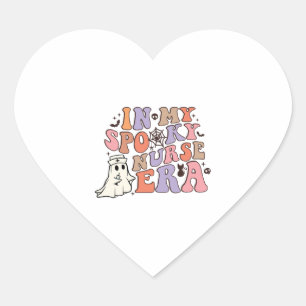 In My Spooky Nurse Era NICU Halloween T Shirt Heart Sticker