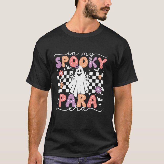 In My Spooky Para Era Retro Ghost Halloween Parapr T-Shirt (Front)