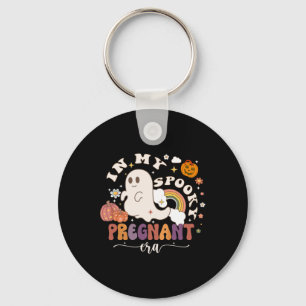 In My Spooky Pregnant Era Ghost Halloween Pregnant Key Ring
