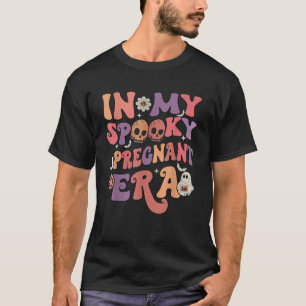 in My Spooky Pregnant Era Groovy Boo Halloween T-Shirt